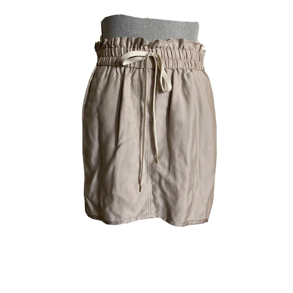 Anthropologie Leifnotes Women's Skirt Elastic Waist XS solid tan